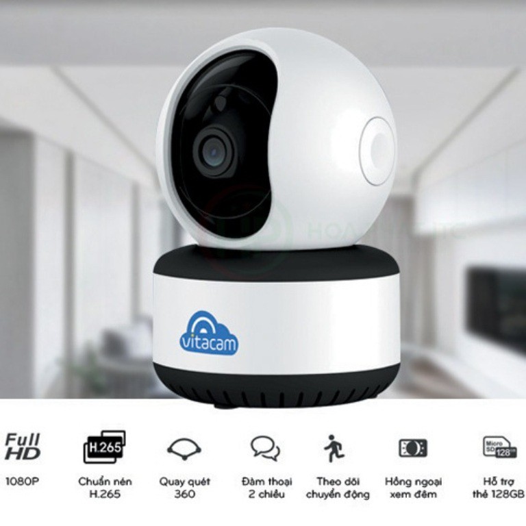 Camera IP Wifi Vitacam C1080 Pro  Full HD  Bám theo chuyển động - đàm thoại 2 chiều + Thẻ nhớ 32G - Hàng nhập khẩu