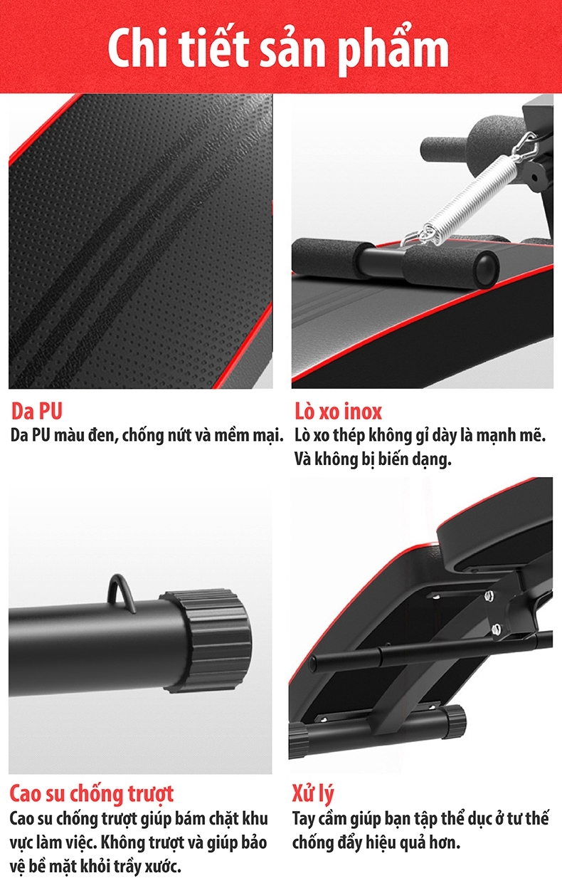Ghế tập bụng cong có chốt gập SIT UP model 119 mới BG