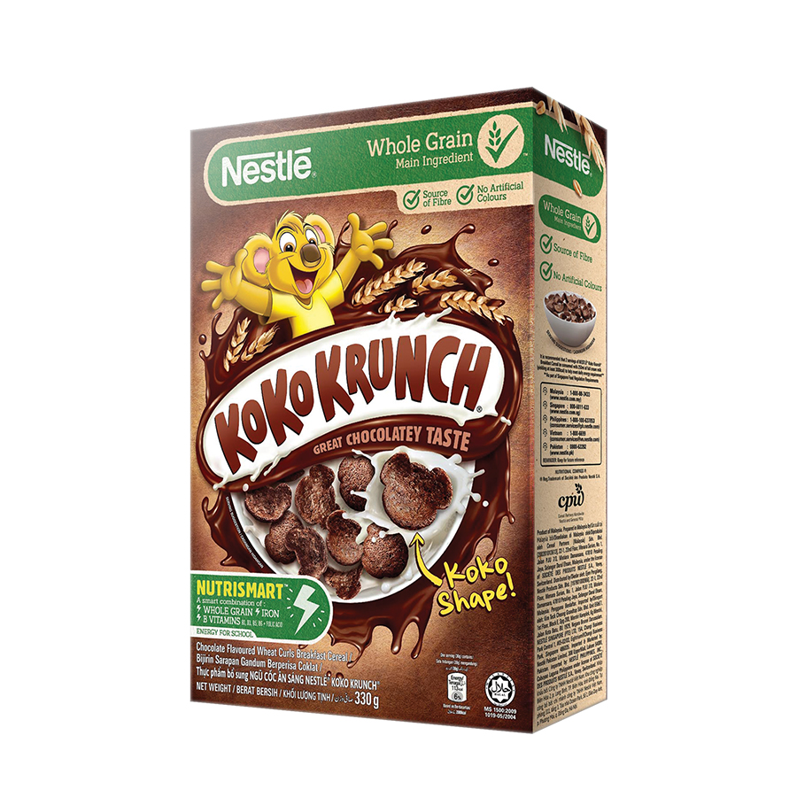 Combo 2 hộp ngũ cốc ăn sáng Koko Krunch (Hộp 330g) - Tặng 1 hộp đựng đa năng hình gấu