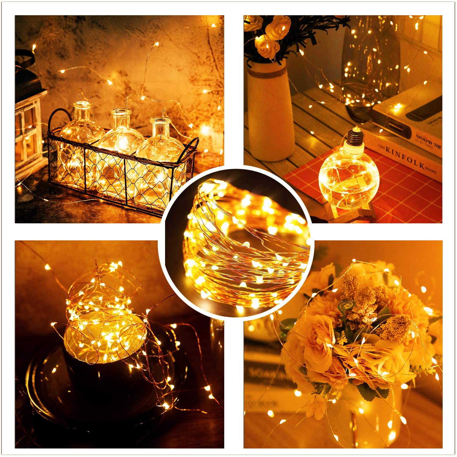 Dây đèn nháy Led đom đóm trang trí pin dây bóng đèn nháy cao cấp decor nhà cửa, lễ tết, lều trại du lịch, fairy light cao cấp