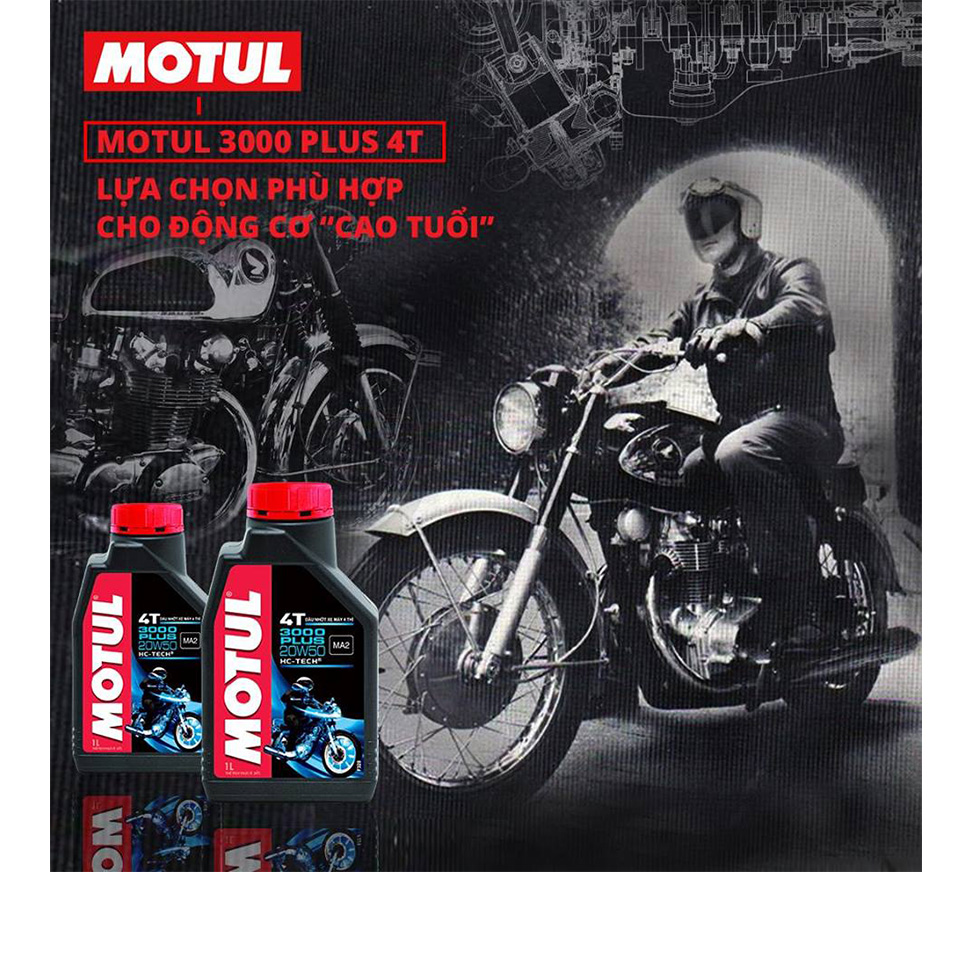 Nhớt Xe Số Motul 3000 Plus 4t 20w50 20x0.8l (800ml)