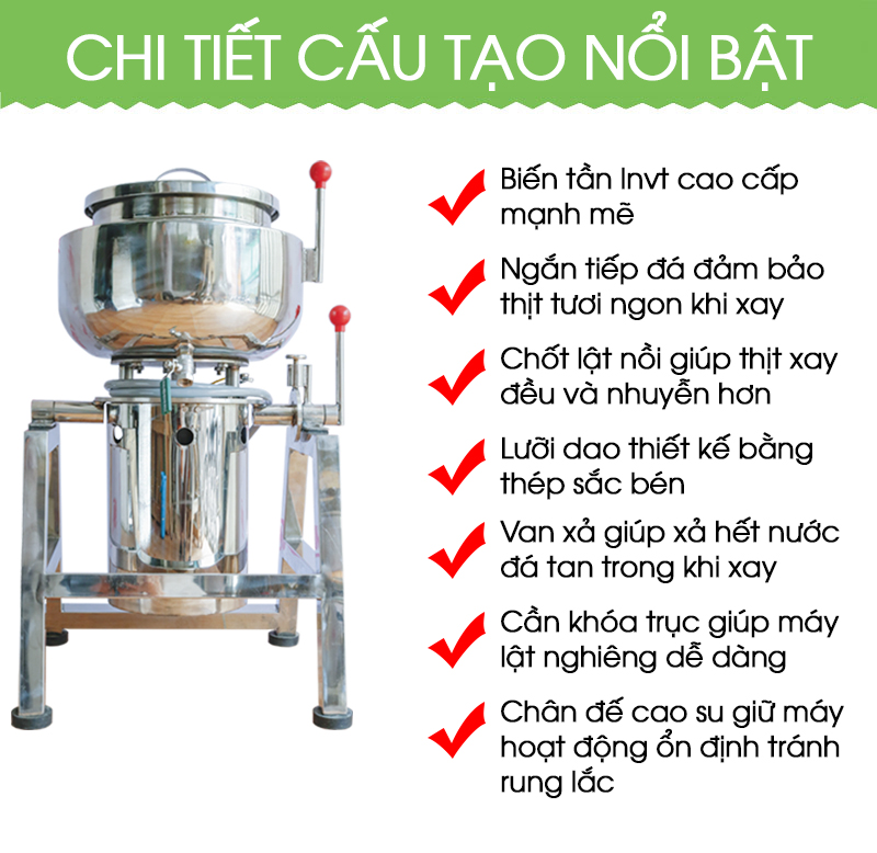 Máy Xay Giò Chả 10Kg/mẻ 