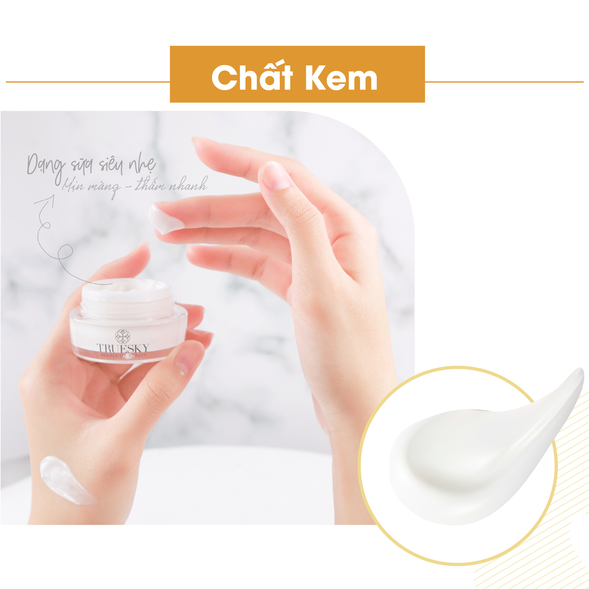 Kem dưỡng trắng da mặt Truesky chiết xuất ngọc trai hồng y dạng lotion chính hãng 10g - Whitening Face Cream