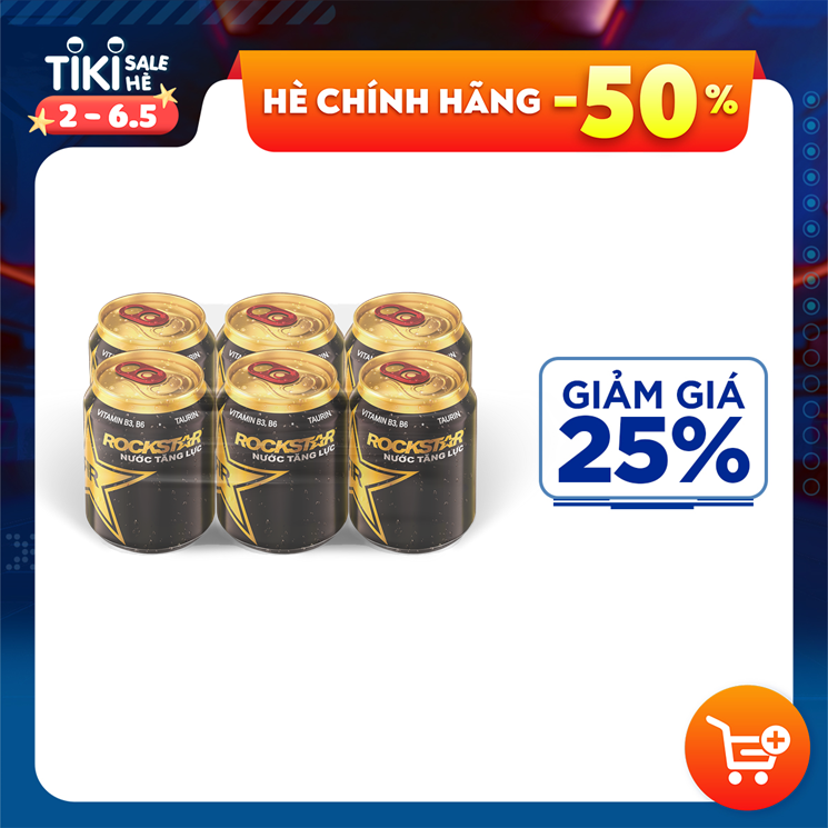 Lốc 6 Lon Nước Tăng Lực Rockstar (250ml/ lon)