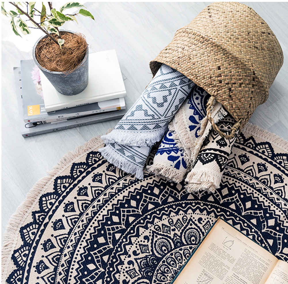 Thảm trải sàn hoạ tiết thổ cẩm vintage 92cm