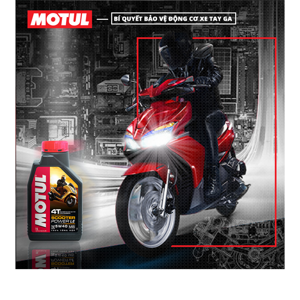 Nhớt Xe Tay Ga Motul Scooter Power Le 4t 5w40 20x0.8l Vn