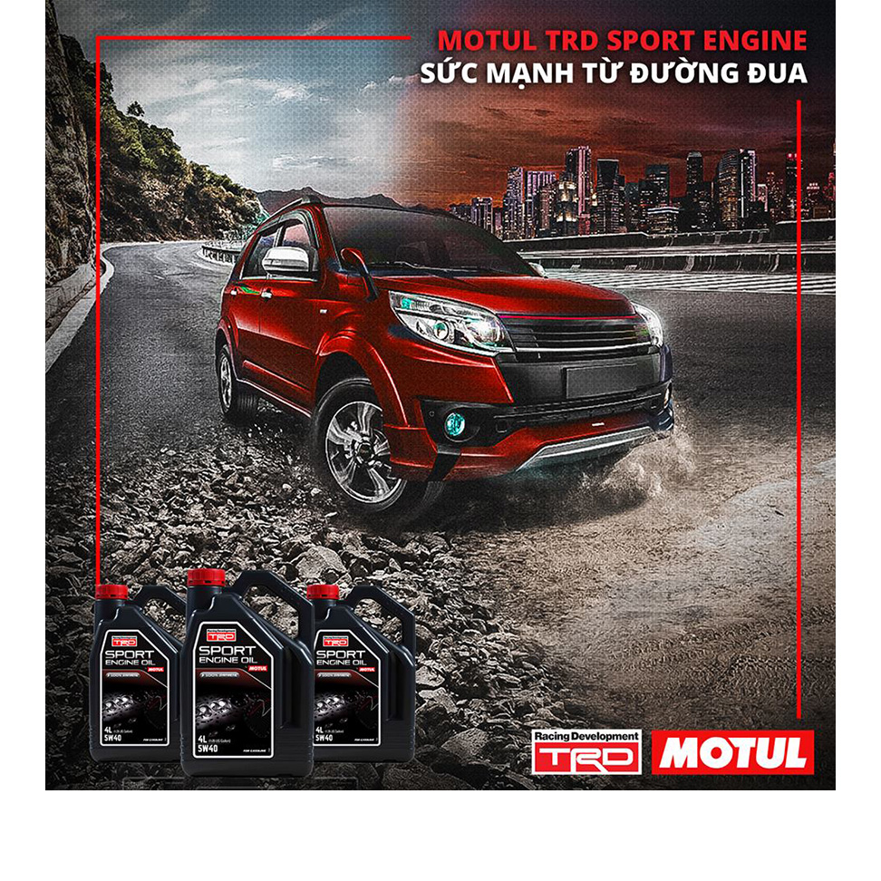 Nhớt Xe Hơi Tổng Hợp Motul Trd Sport Eng. Oil 5w40 Gasoline 4x4l Vn (4L)