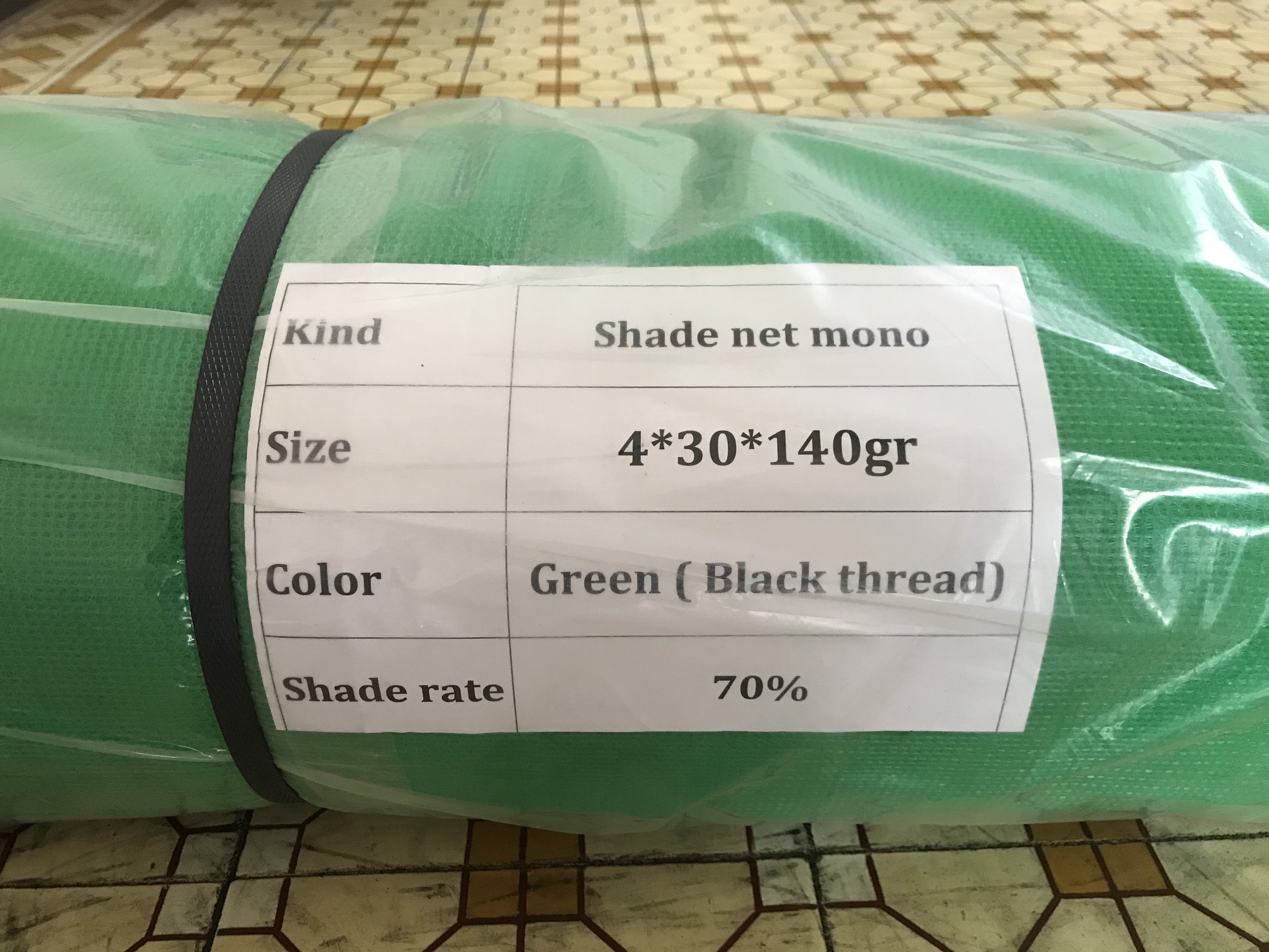 Lưới che nắng dệt kim mono màu xanh