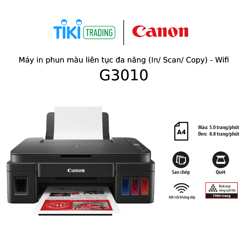 Hình ảnh Máy In Phun Màu Đa Năng Canon Pixma G3010 - Hàng Chính Hãng