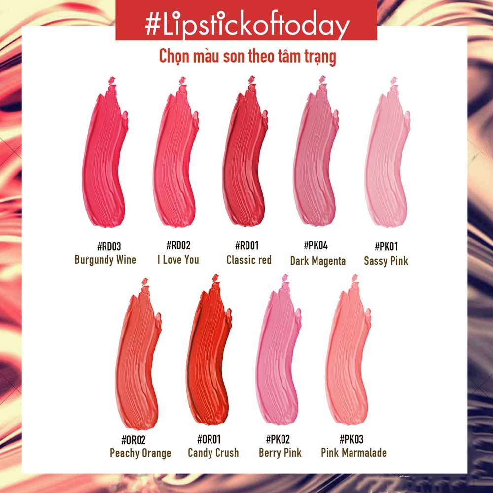Son Lì Collagen Nagano Japan 2,9g - Lipstick Collagen Nagano Candy Crush & Peachy Orange 2.9g - Chất son mịn, chứa Collagen giúp dưỡng mềm môi