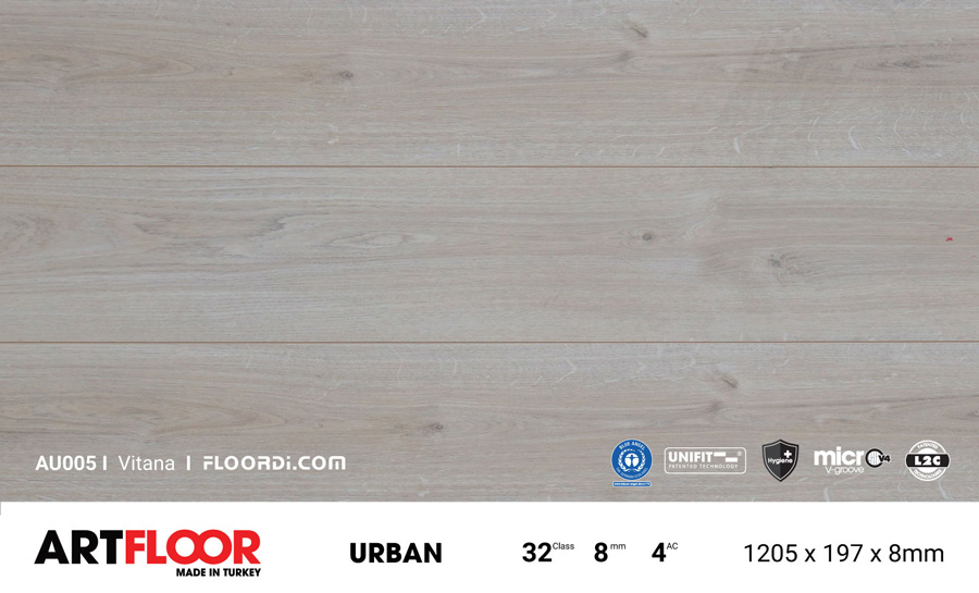 Sàn Gỗ Công Nghiệp  Artfloor AU005 - Urban - Vitana - 8mm - AC4