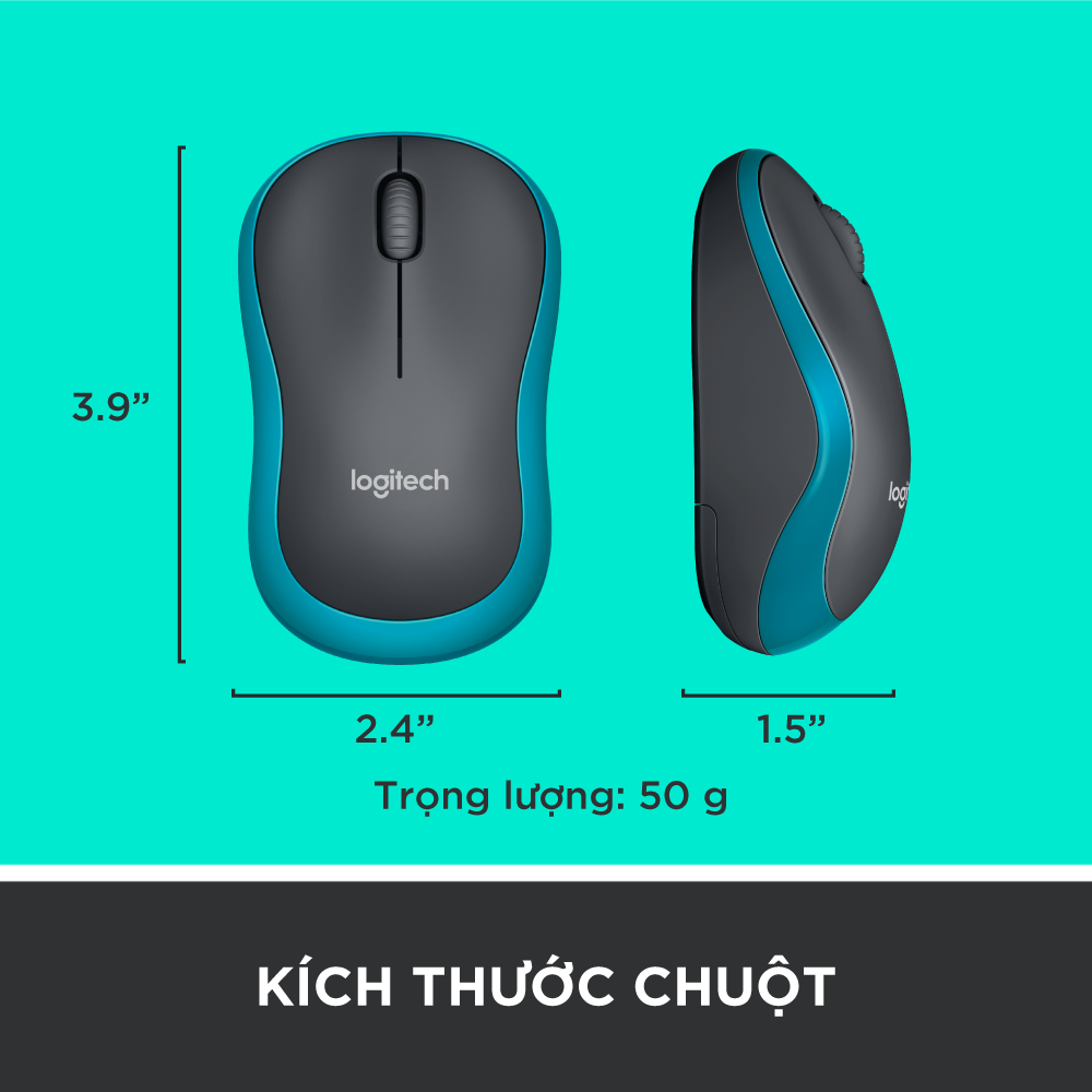 Combo chuột phím không dây Logitech MK275 - Phím media và viền chuột có màu xanh nổi bật, 1 đầu thu USB, pin lâu vượt trội - Hàng chính hãng