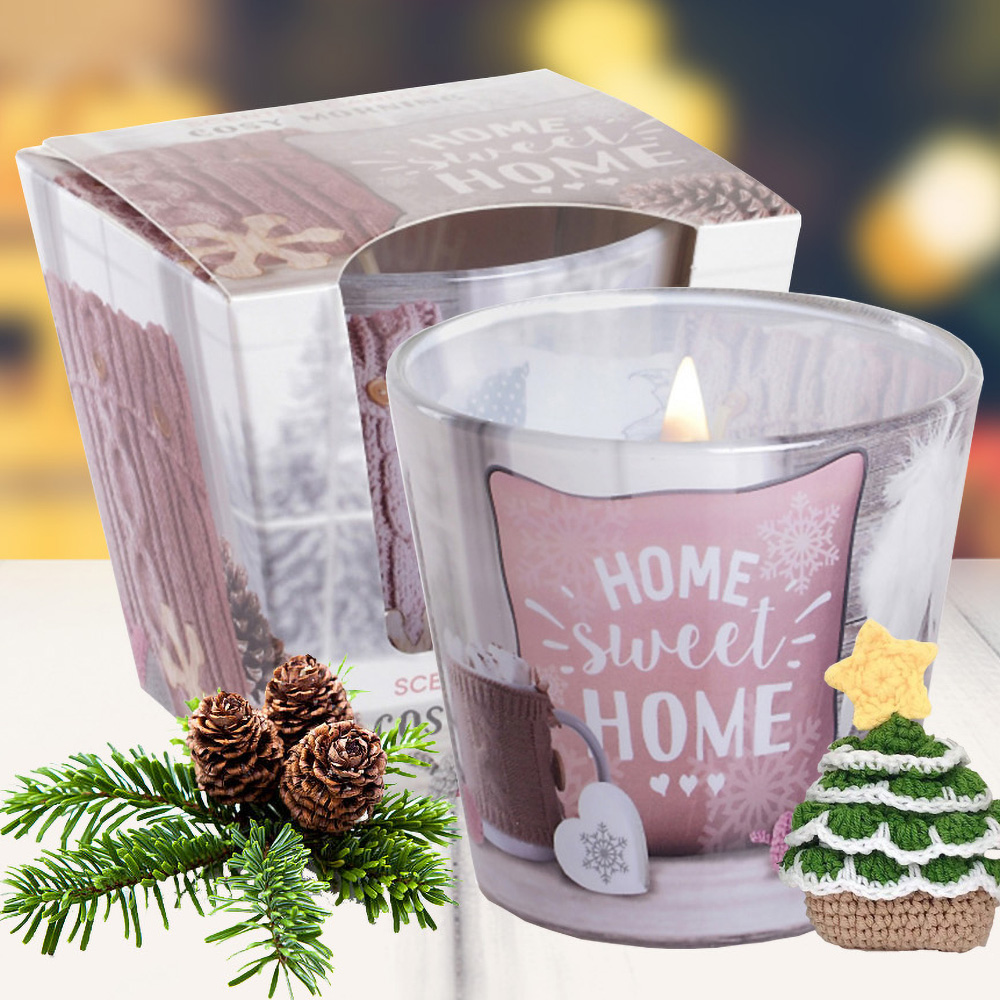 Ly nến thơm tinh dầu Bartek Home Sweet Home 115g QT06457 - hương thông, len (giao mẫu ngẫu nhiên)