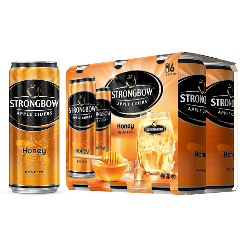 Nước táo lên men Strongbow Honey 330ml 6 Lon