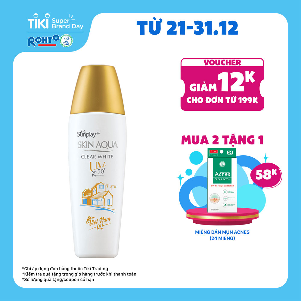 Sữa chống nắng dưỡng da trắng mịn Sunplay Skin Aqua Clear White Limited Editon SPF 50+, PA++++ (25g)