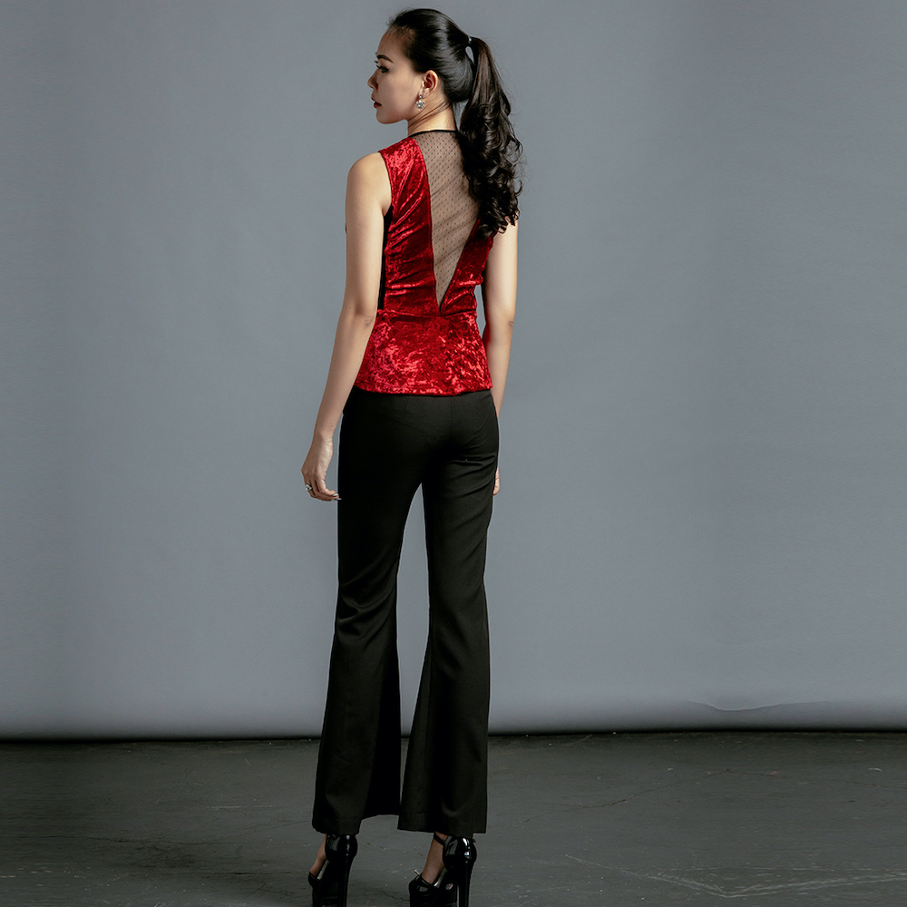 Áo Thắt Eo Áo Peplum Nhung Thời trang thiết kế Hity TOP123