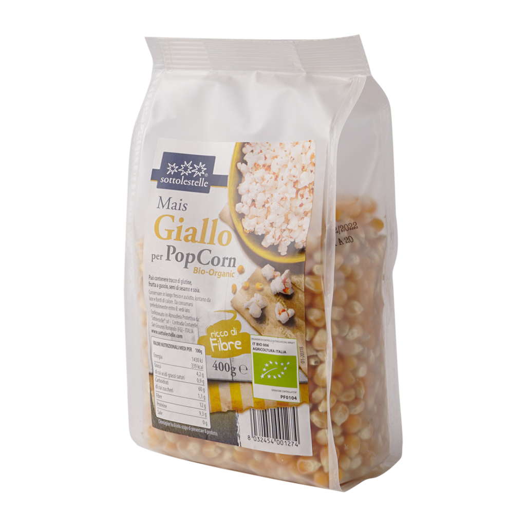 Hạt bỏng ngô vàng hữu cơ Sottolestelle 400g Organic PopCorn