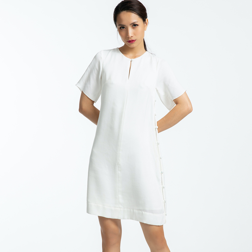 Đầm Suông Cao Cấp Thời trang thiết kế Hity DRE095 (Trắng Kim Cương)