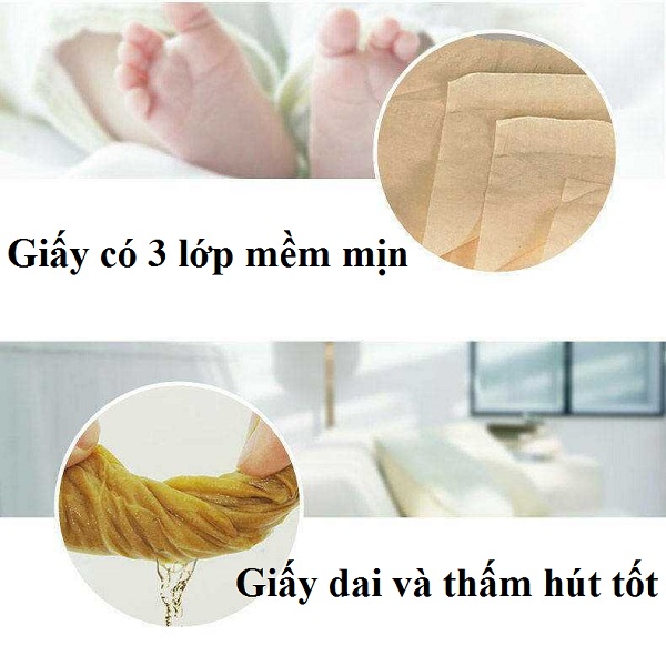 Thùng 30 gói Giấy ăn gấu trúc Panda gói 300 tờ siêu dai hàng đẹp hai cây tre (KHÔNG PHẢI GIẤY SIPIAO)- Tặng 1 khăn lau đa năng sợi siêu thấm màu ngẫu nhiên