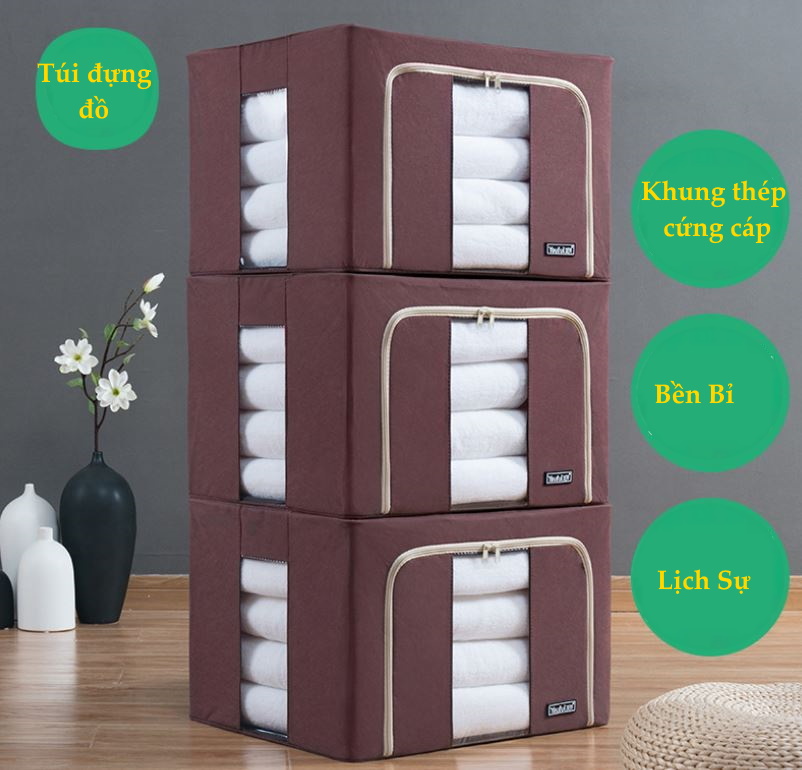 Bộ 3 Túi Đựng Chăn Màn Khung Sắt Gấp Gọn miDoctor