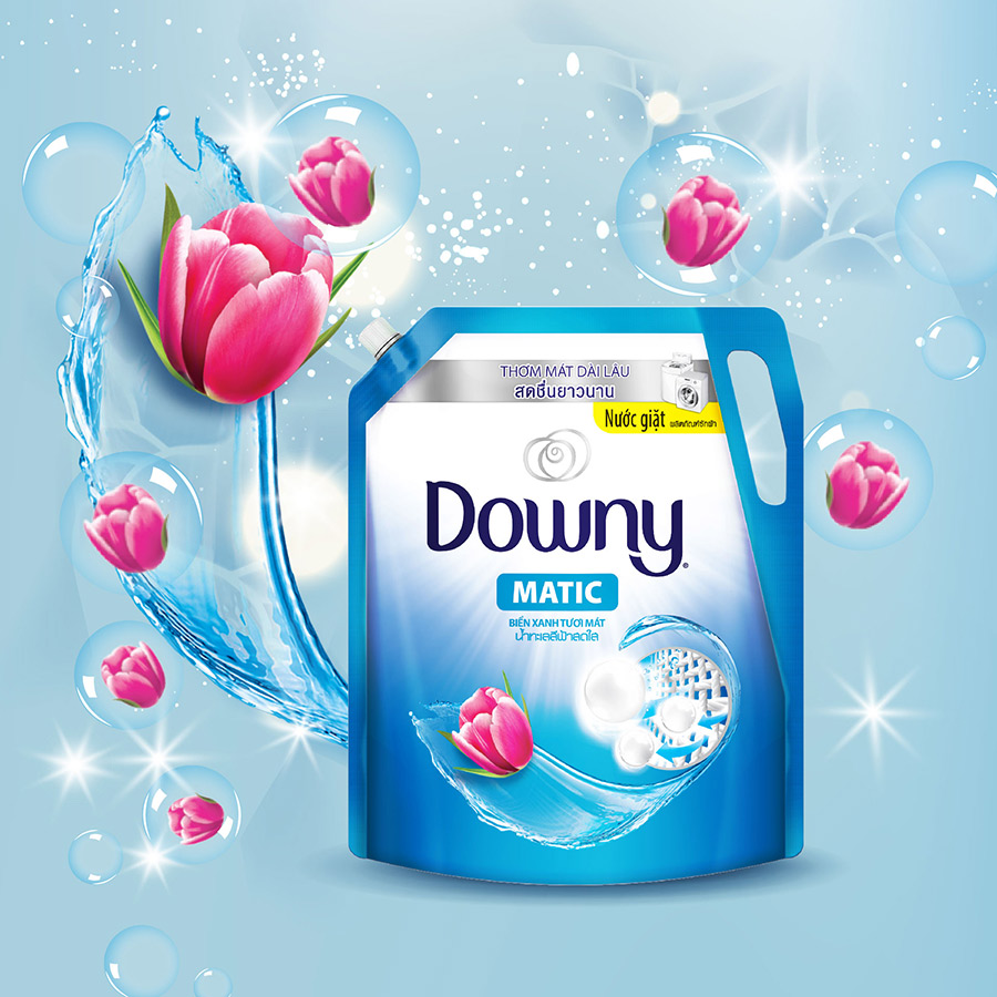 Nước giặt Downy Matic biển xanh tươi mát túi 3.25kg - [4902430787383]