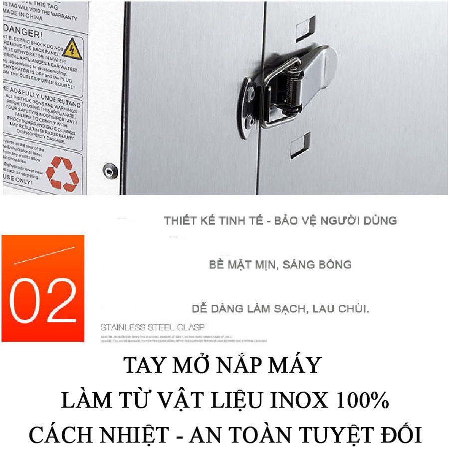 Máy sấy inox thực phẩm 6 tầng khay  