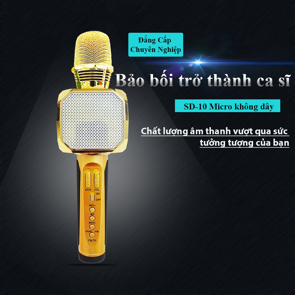 Micro SD-10 karaoke Bluetooth Có thể lưu bài và Mở nhạc - Hàng chính hãng