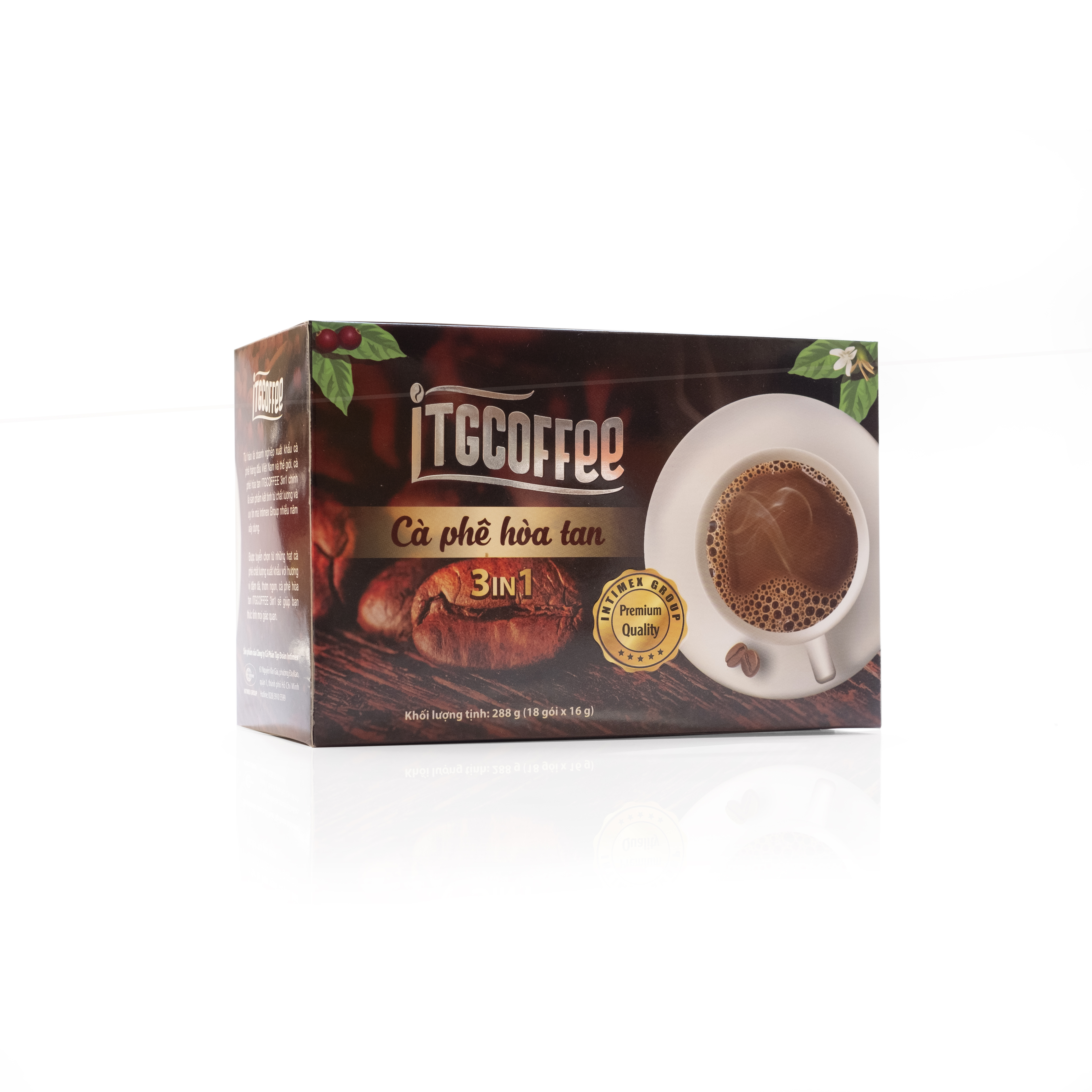 Cà phê hòa tan ITGCOFFEE 3in1 - Đậm đà vị cà phê, béo thanh vị sữa - Hộp 18 gói x 16g