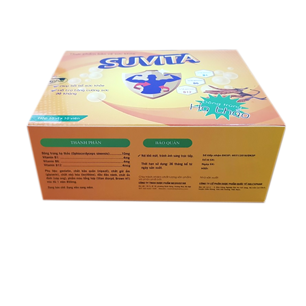 iên Đạm Bổ SUVITA Bổ Sung Vitamin Tăng Cường Sức Khỏe, Giúp Cơ Thể Dẻo Dai Hộp 100 Viên