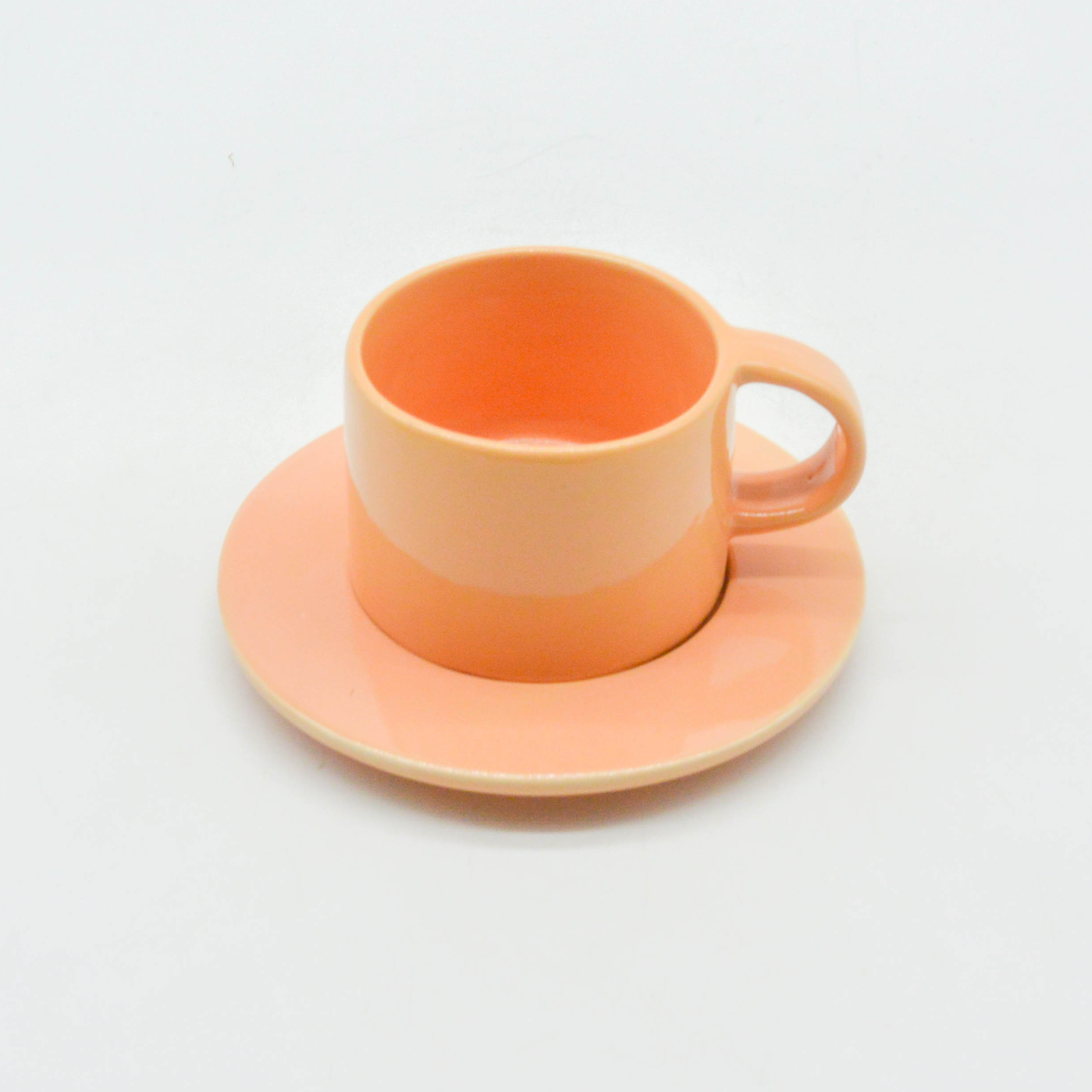 Bộ Ly Cà-Phê Morning 04 + Dĩa Lót Bằng Sứ Cao Cấp Minh Tiến - Màu Pastel