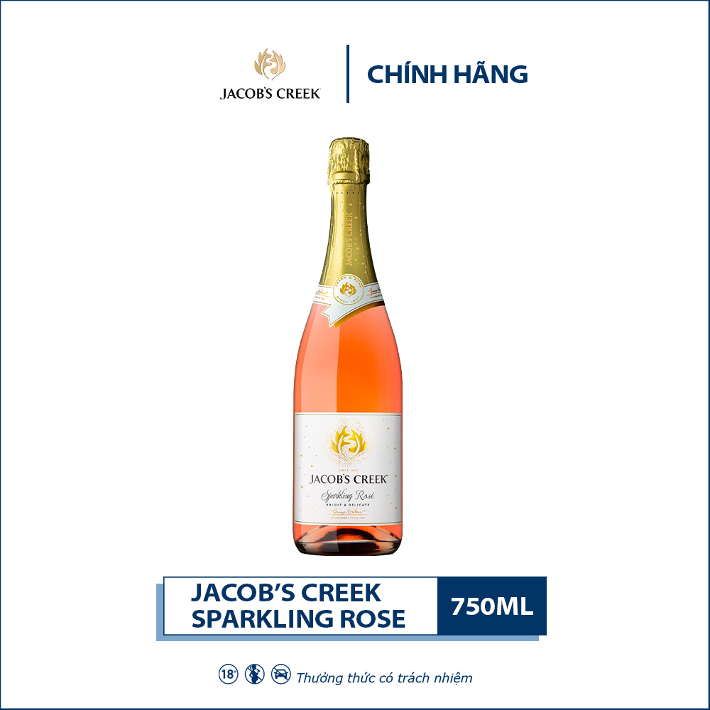 Rượu vang nổ hồng Jacob's Creek Sparkling Rose 750ml 11-13% - Không Hộp