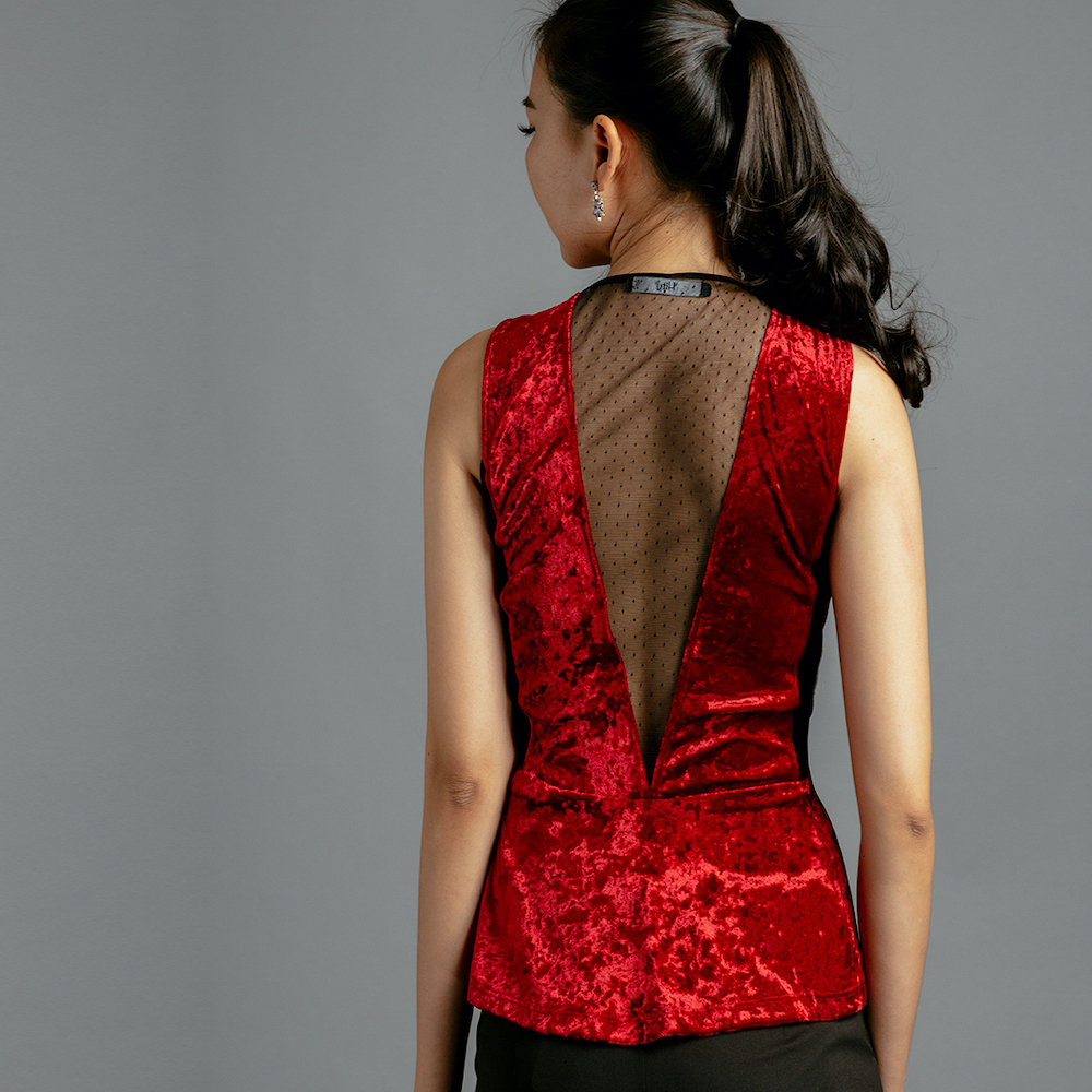 Áo Thắt Eo Áo Peplum Nhung Thời trang thiết kế Hity TOP123