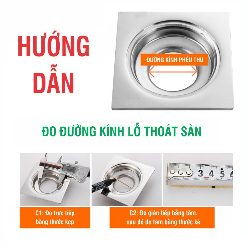 Nắp Chống Mùi Hôi Cống ECODEALS - Ngăn Mùi Thoát Sàn, Ngăn Côn Trùng, Chống Trào Ngược - Không cản trở dòng chảy, không kẹt rác, kích thước chuẩn lỗ sàn