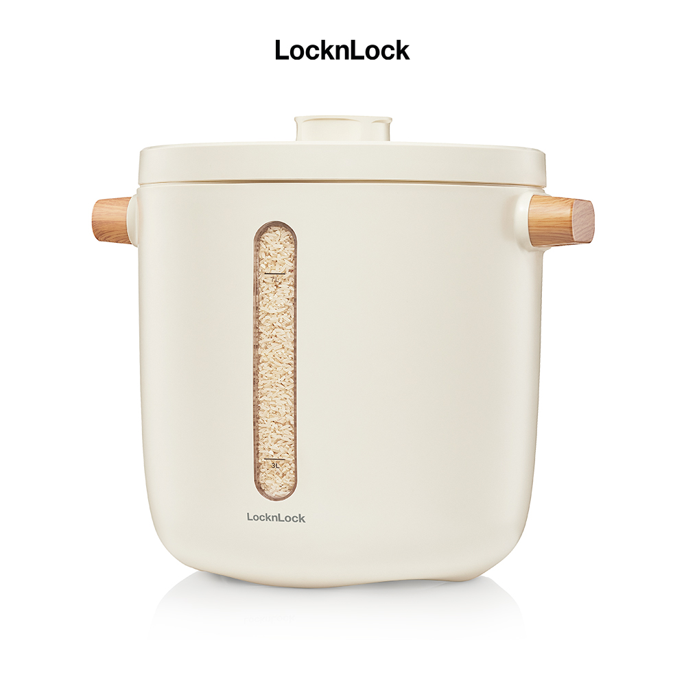 Thùng Đựng Gạo Chân Không Lock&amp;Lock Vacuum Rice Keeper EJR973WHT 5V, 3W, 7L - Màu Trắng