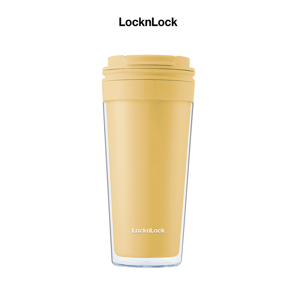 Ly nhựa 2 lớp LocknLock Bucket Cold Cup 580ML HAP519YEL