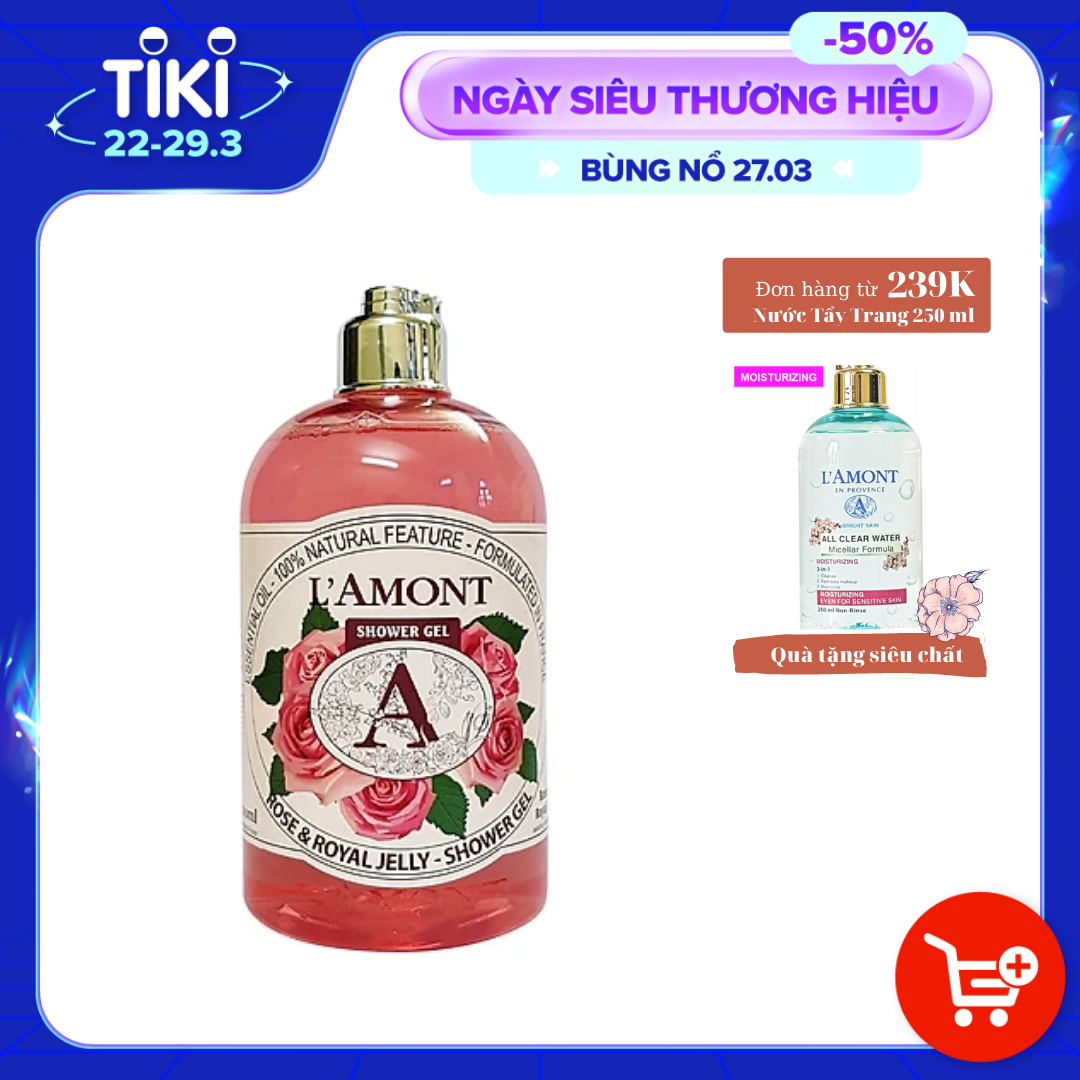 Sữa Tắm L'amont En Provence Rose &amp; Honey Shower Gel Hương Hoa Hồng Chai 500ml
