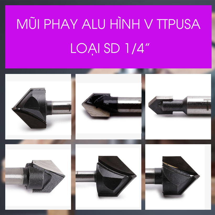 Mũi Phay Alu hình V TTPusa loại SD 1/4