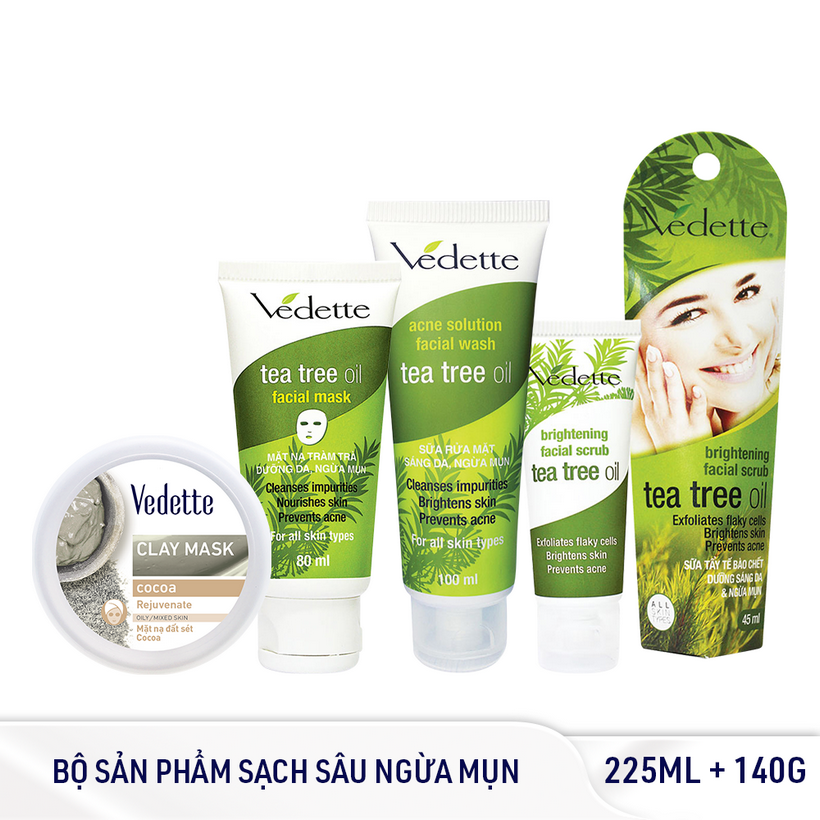 Bộ Sản Phẩm Sạch Sâu Ngừa Mụn Vedette