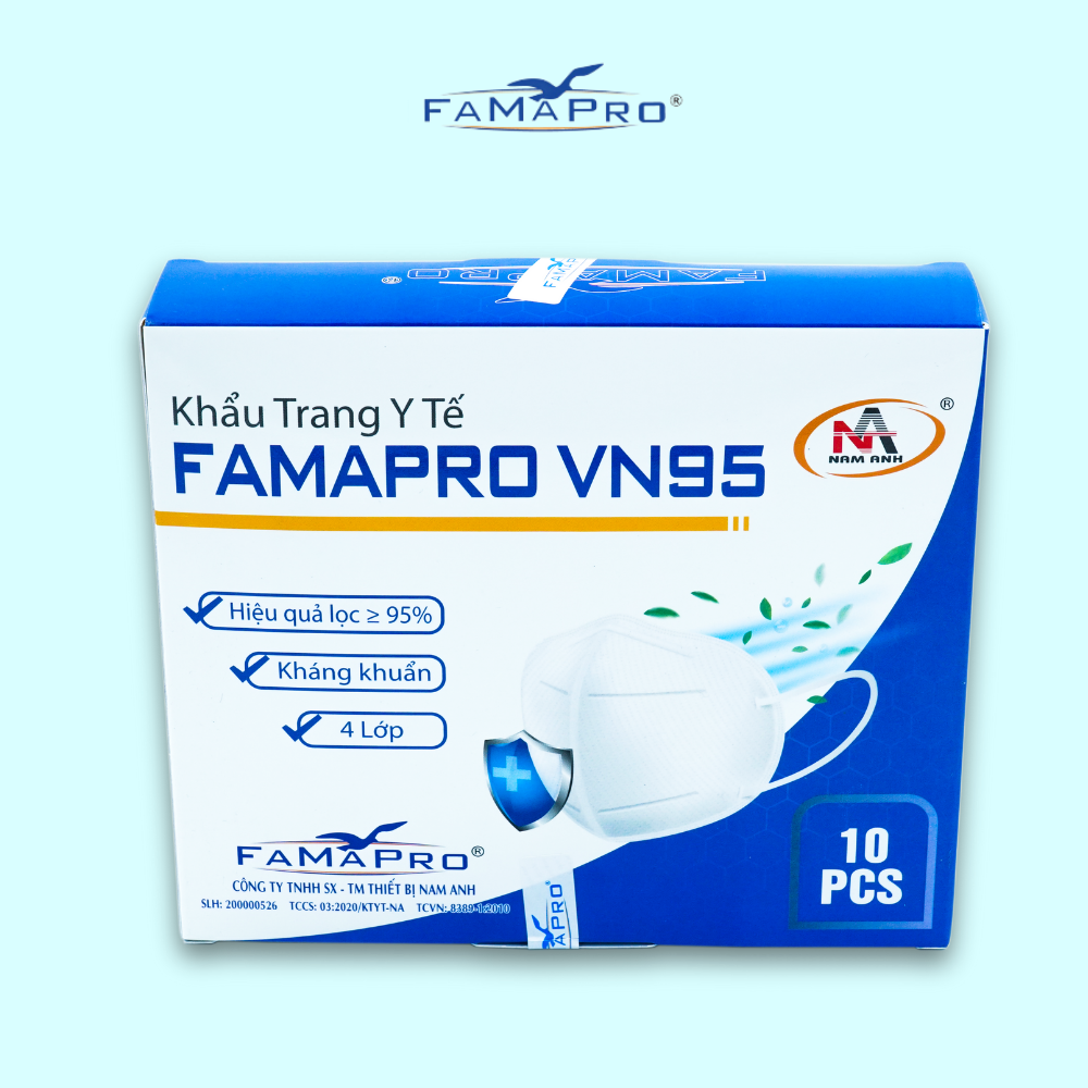 - Khẩu trang y tế kháng khuẩn 4 lớp Famapro VN95 đạt chuẩn N95 - COMBO 5 HỘP