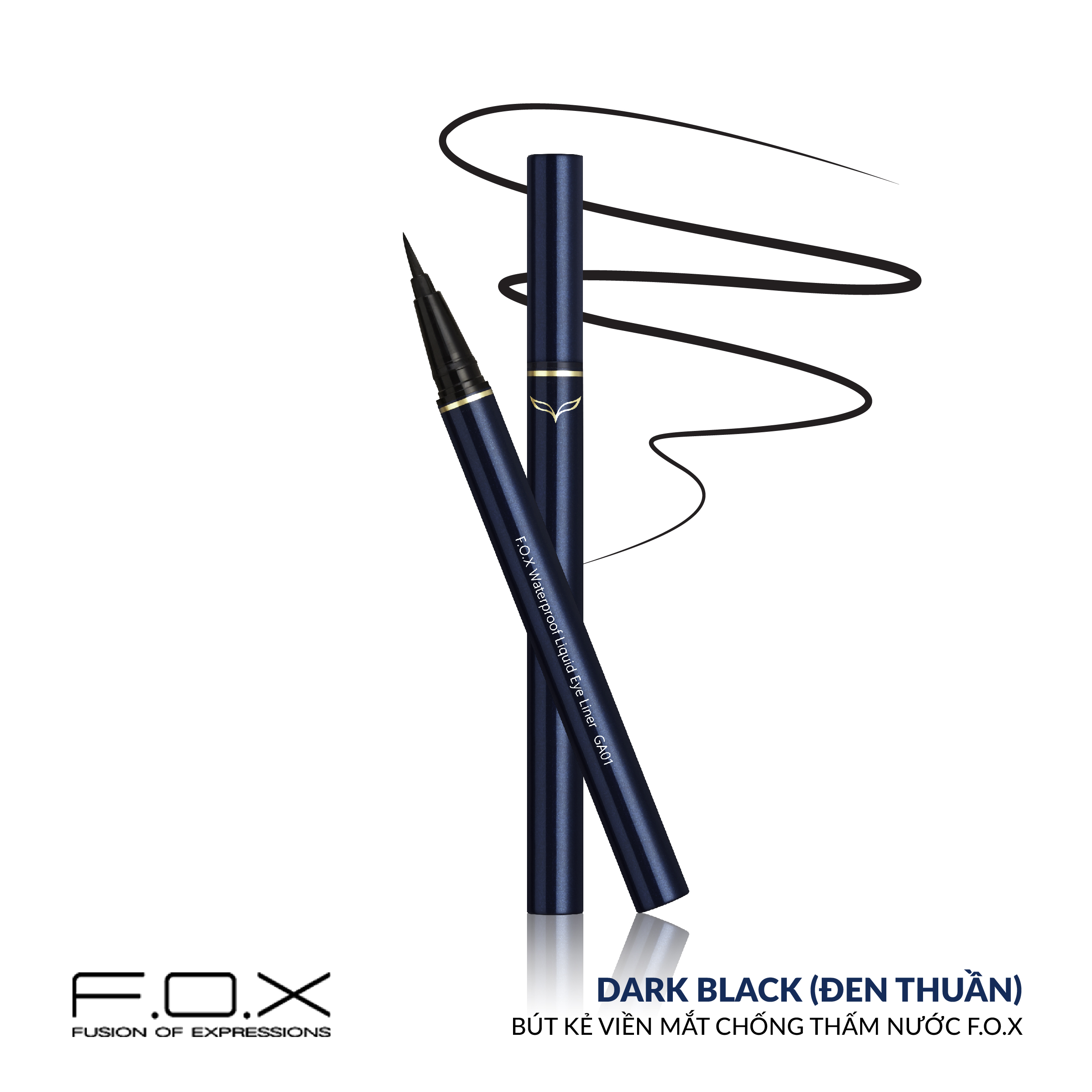 Bút Kẻ Viền Mắt Chống Thấm Nước F.O.X Waterproof Liquid Eye Liner 0.5g