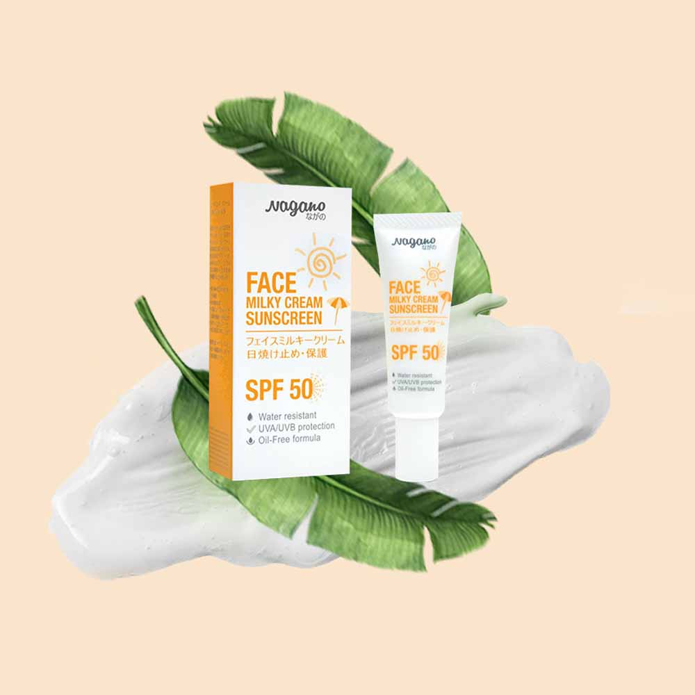 Kem Chống Nắng Dành Cho Da Mặt Nagano 20ml - Face Milky Cream Sunscreen Nagano 20ml - Chỉ số SPF50+ giúp chống nắng hiệu quả và bảo vệ da chắc khỏe