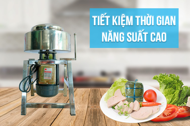 Máy Xay Giò Chả Mini 2 Kg/Mẻ, Inox 201, Công suất 1100W, Chân vuông, Có Khoang Chứa Đá