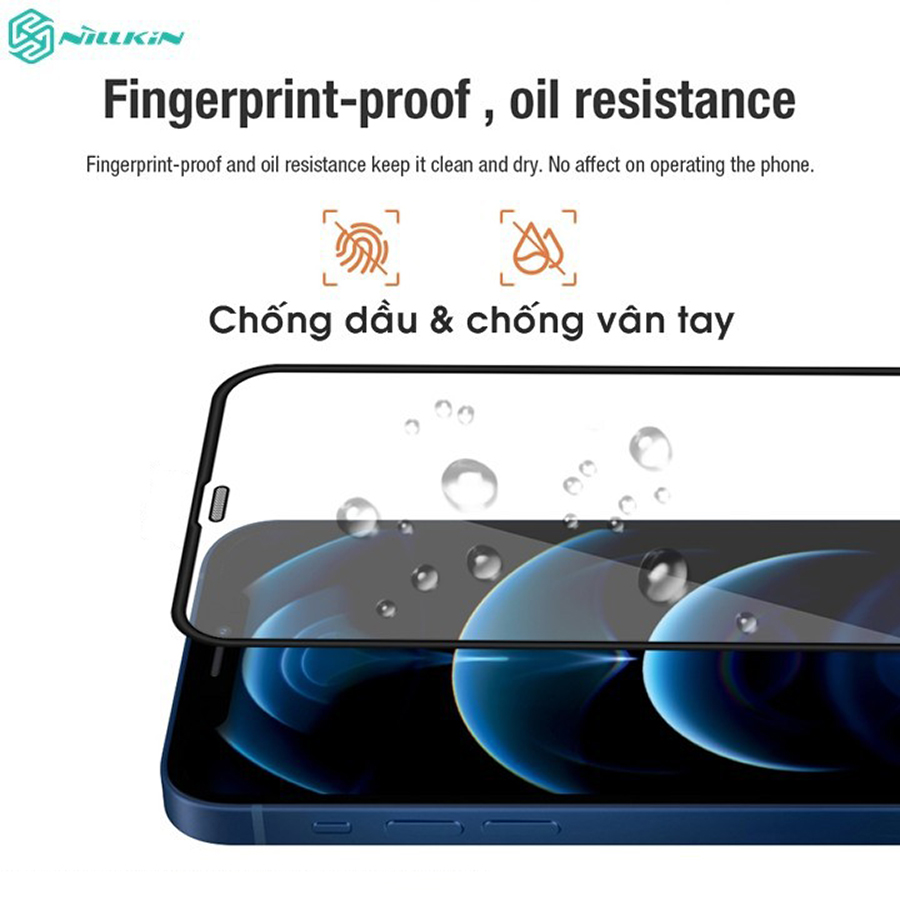 Kính Cường Lực Nillkin PC viền nổi chống trầy và chống va đập cạnh cho Iphone 12/12 Pro (6.1) - 12 Pro Max (6.7) - Hàng Chính Hãng