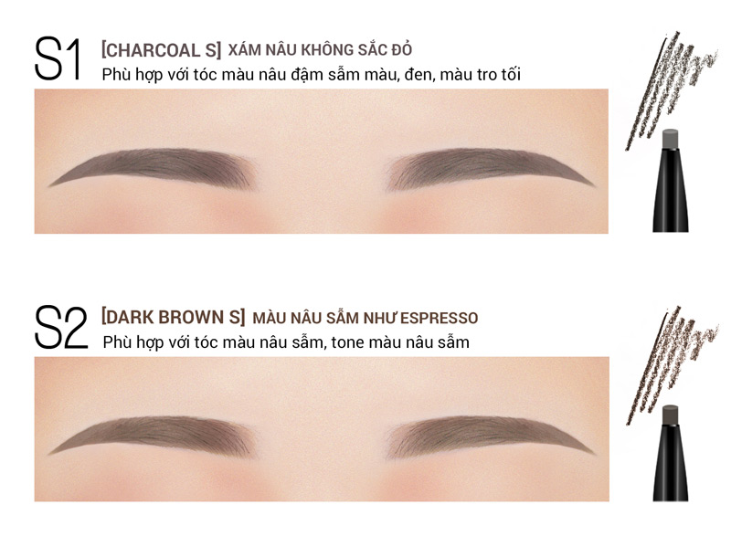 Kẻ chân mày Bbia Last Auto Eyebrow Slim 0.06g (5 màu)