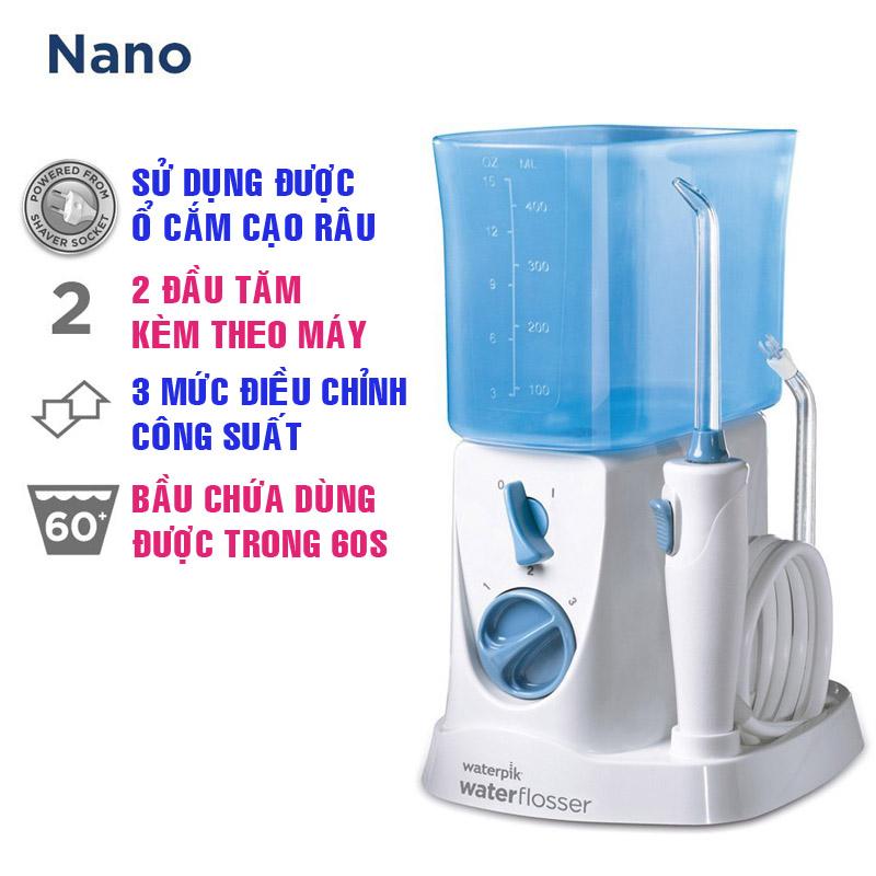 Máy Tăm Nước Waterpik Nano WP-250 + Tặng 1 nước súc miệng TheraBreath thương hiệu Mỹ