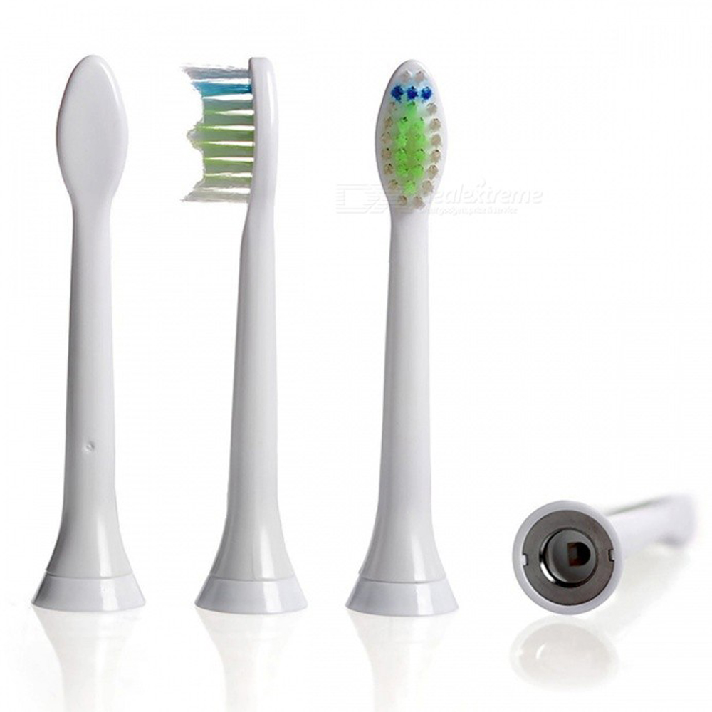 Bộ 4 đầu bàn chải đánh răng điện HX-6064 Trắng cho máy Philips Sonicare HX3, HX6, HX7, HX8, HX9, R, FlexCare +, FlexCare, HealthyWhite, HydroClean, EasyClean, DiamondClean