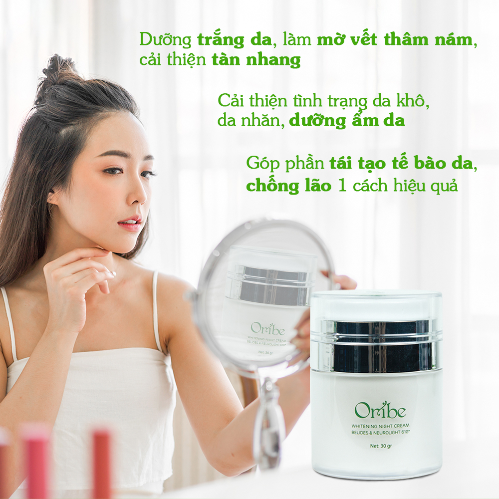 Kem Dưỡng Trắng Da Ban Đêm Oribe Dưỡng Ẩm Làm Mờ Thâm Nám Làm Mờ Tàn Nhang 30g