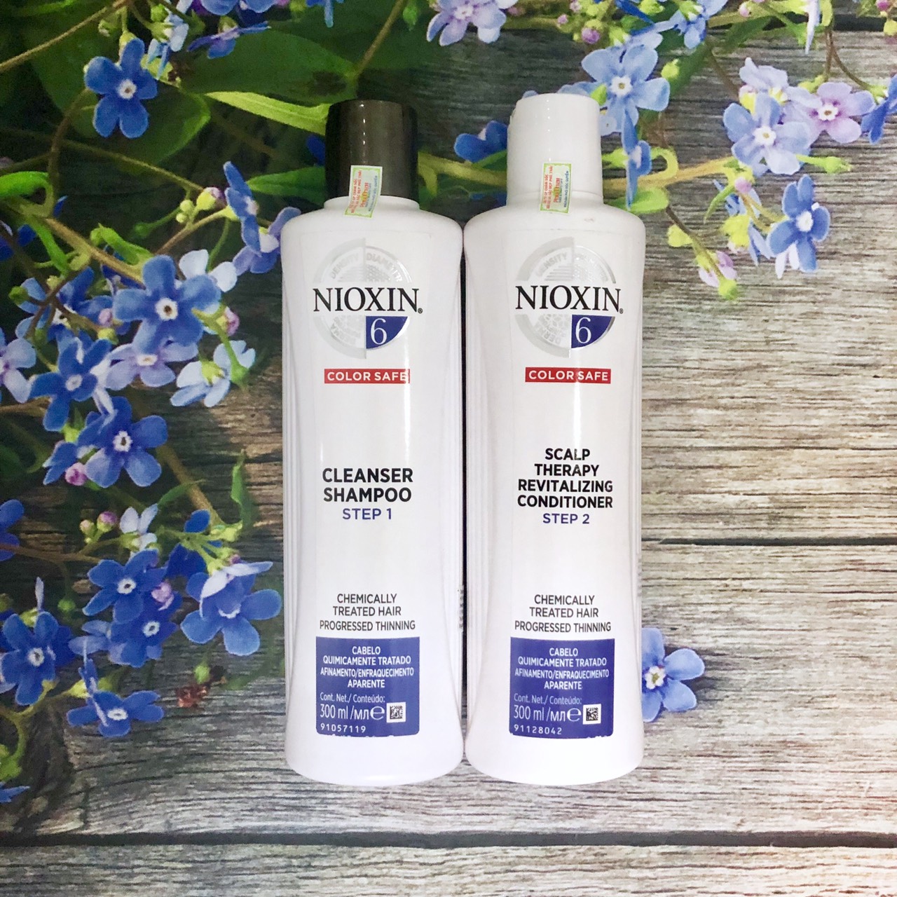 Dầu gội xả Nioxin 6 Chemically Treated Hair Progressed Thinning Cho tóc uốn duỗi tẩy có dấu hiệu thưa rụng Mỹ 300ml