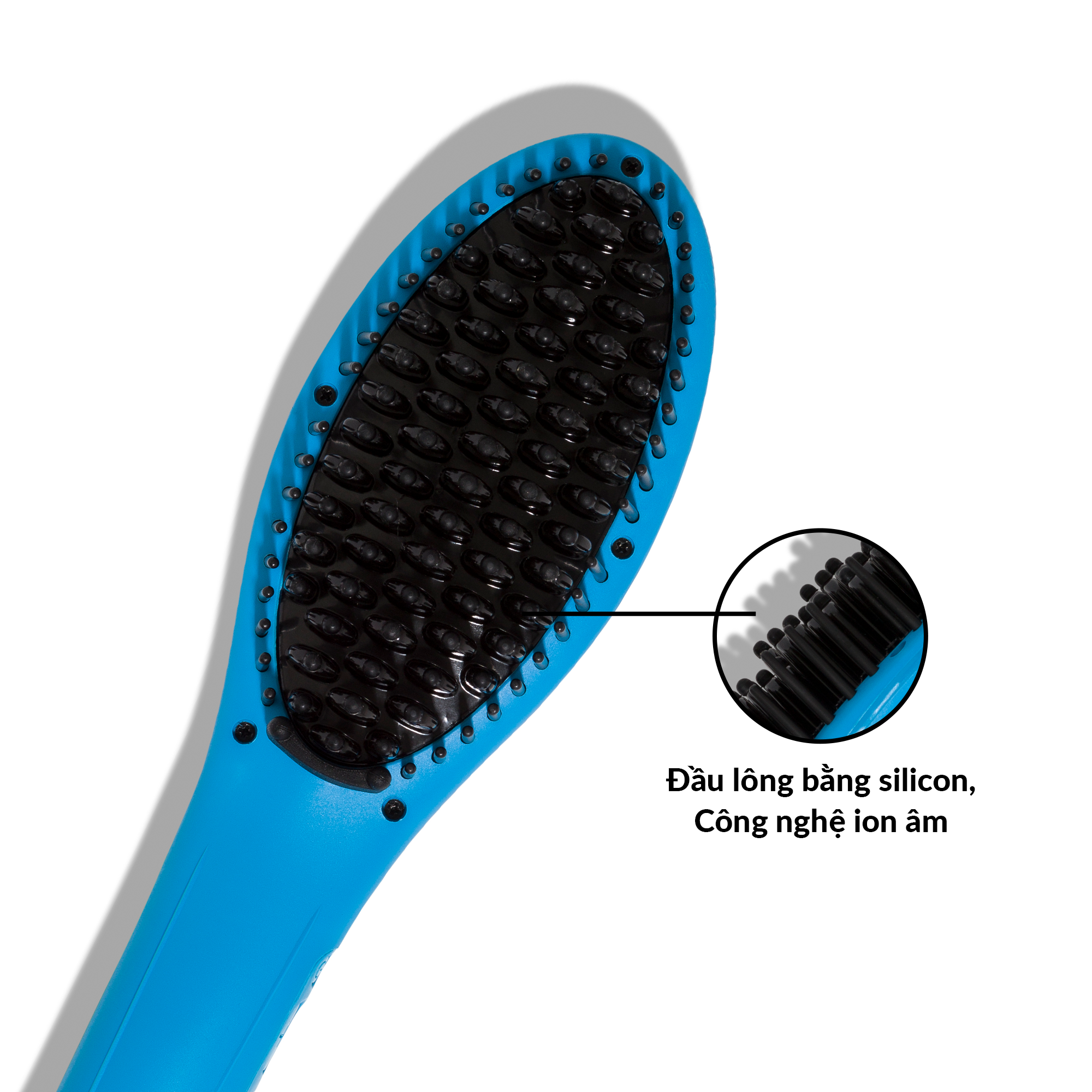 Lược Điện Tạo Kiểu Tóc PYT Thermal Styling Brush - Màu Xanh - Có Thể Duỗi Và Làm Phồng Chân Tóc Với Công Nghệ Ion Âm Và Nhiệt Hồng Ngoại Xa