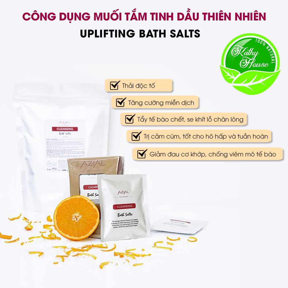 Muối tắm tinh dầu 100% thiên nhiên AZIAL Uplifting Bath Salts